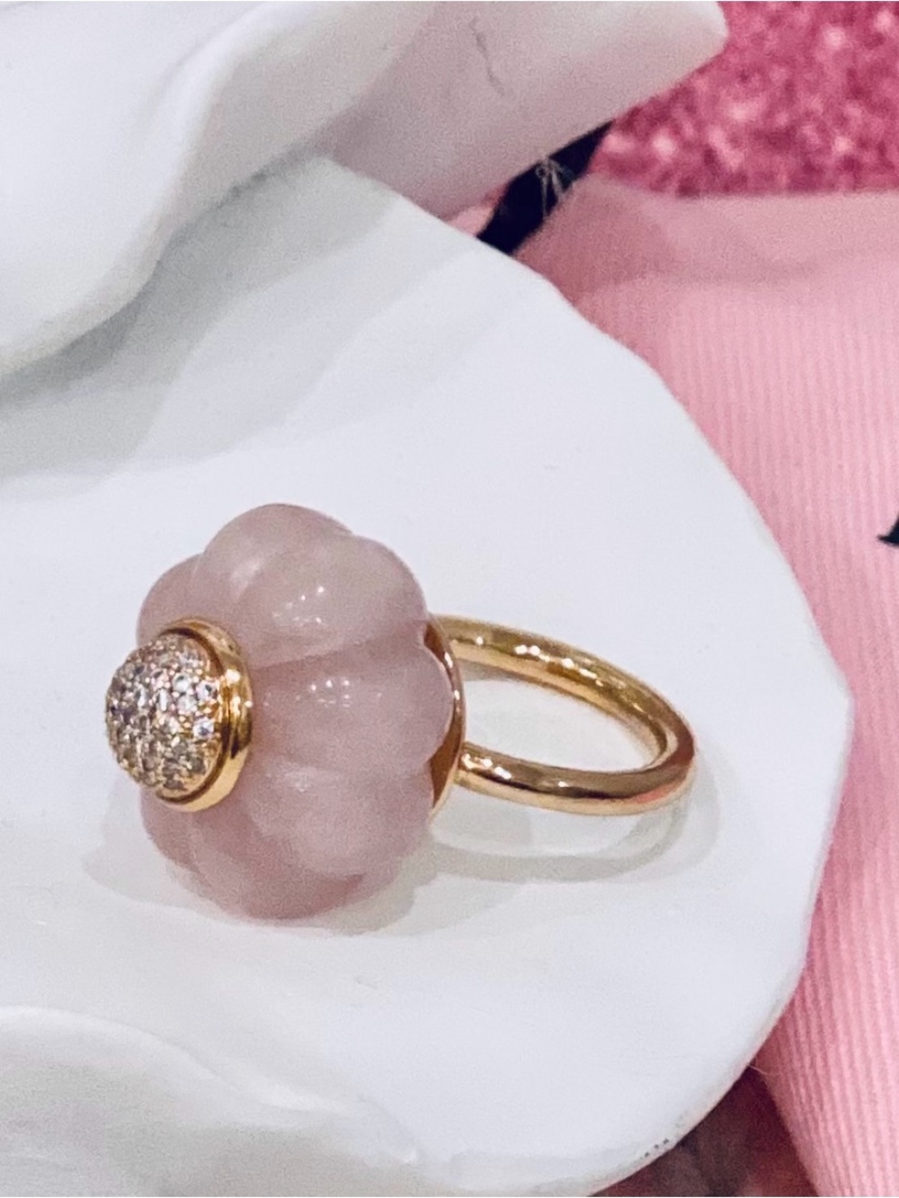 Kate Spade patisserie cake ring Pink Gold-tone novelty woman’s size 6 New